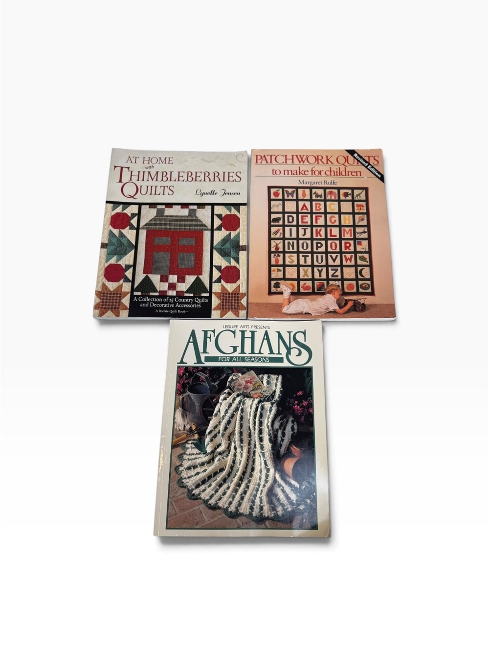 Vintage Quilting and Afghans Books Set - Patchwork, Thimbleberries, and Afghans